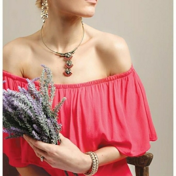 Coco Shell Denim Off the Shoulder Tie Sleeve Blouse - S